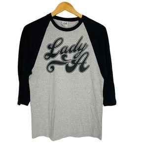 Lady A Antebellum Concert Tee Tour Cities on Back Raglan Baseball Shirt